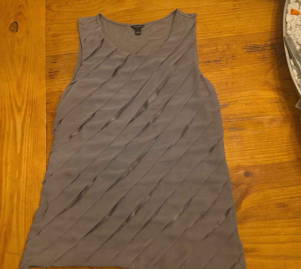 ANN TaylorLayered Diagonal Ruffle Tank